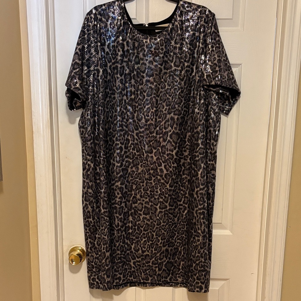 Michael Kors Black and Silver Sequin Dress